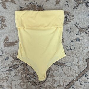 Yellow Strapless Bodysuit